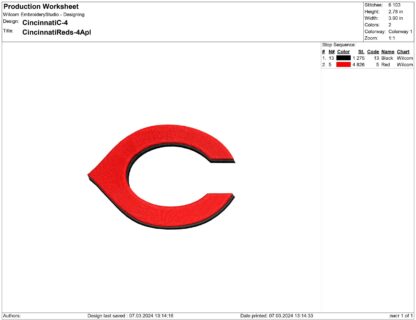 Cincinnati Reds Embroidery design