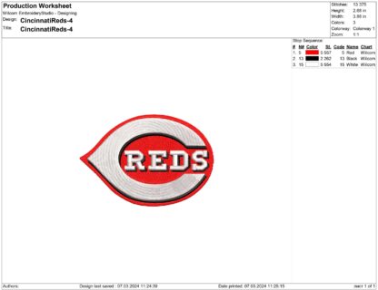 Cincinnati Reds Embroidery design