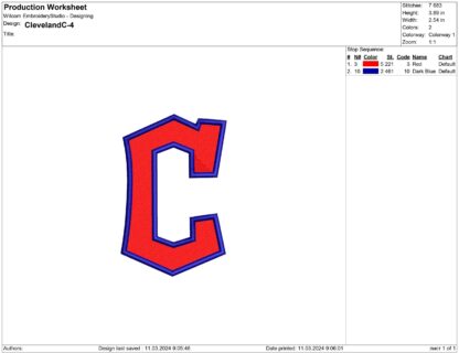 Cleveland Guardians Embroidery design