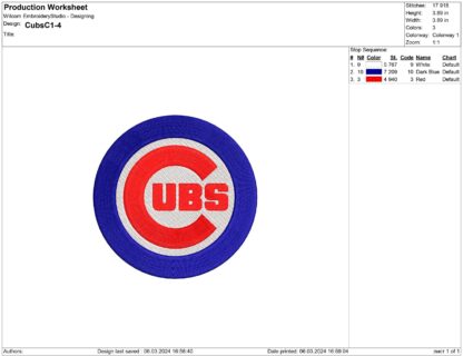 Cubs Embroidery designs