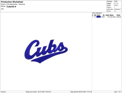 Chicago Cubs Embroidery design