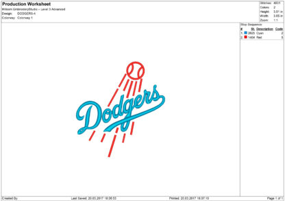 Los Angeles Dodgers Embroidery design