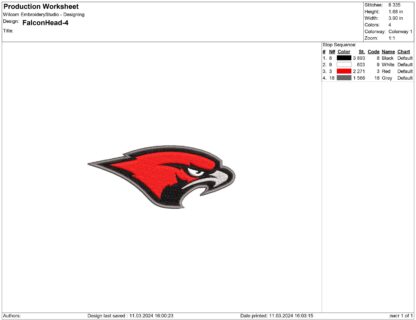 Falcon Embroidery design files