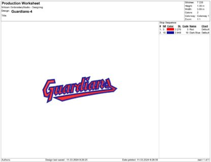 Cleveland Guardians Embroidery design