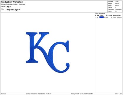 Kansas City Royals Embroidery design