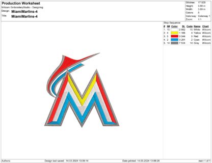 Miami Marlins Embroidery design