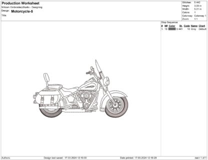 Motorcycle Embroidery design