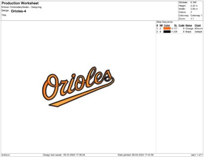 Baltimore Orioles Embroidery designs