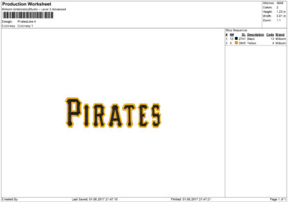 Pittsburgh Pirates Embroidery design