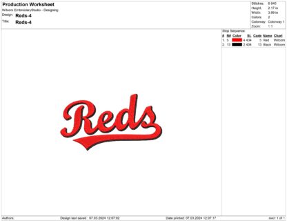 Cincinnati Reds Embroidery designs