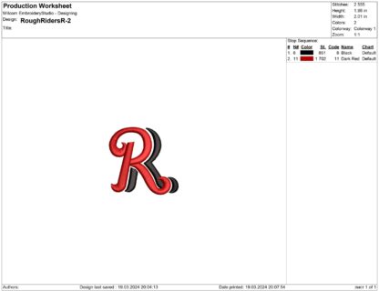 Frisco RoughRiders Embroidery design