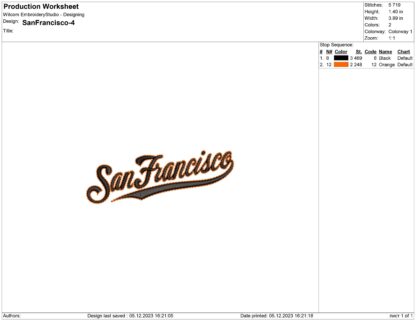 San Francisco Giants Embroidery design