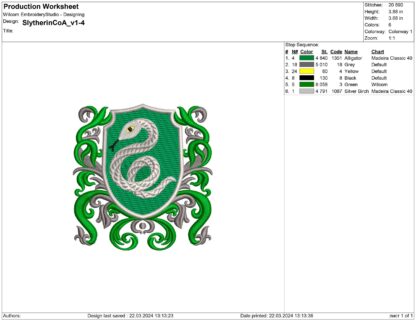 Coat of arms Snake Embroidery designs - Image 2