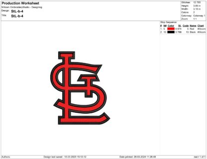 St. Louis Cardinals Embroidery design