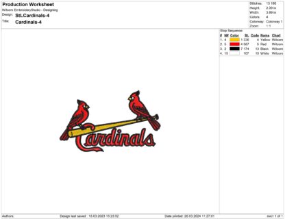 St. Louis Cardinals Embroidery design