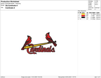 St. Louis Cardinals Embroidery design