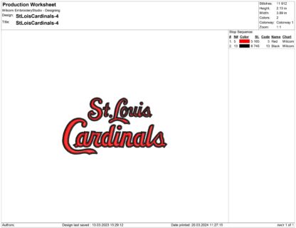 St. Louis Cardinals Embroidery design