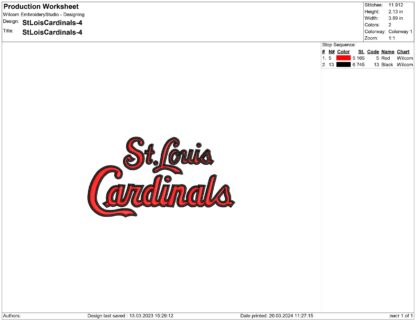 St. Louis Cardinals Embroidery design