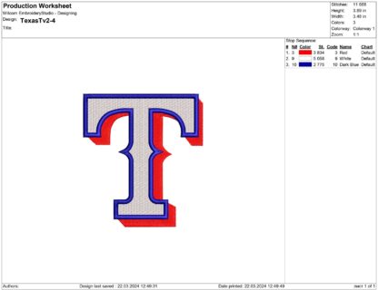 Texas Rangers Embroidery designs