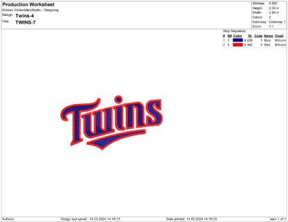 Twins Embroidery designs