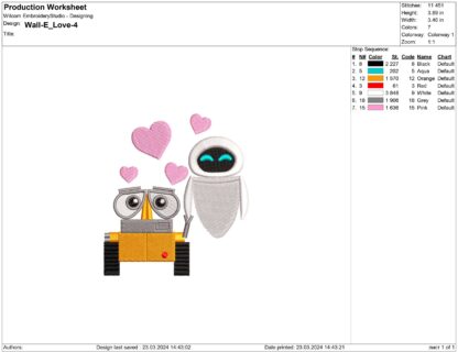 Wall-E Embroidery design