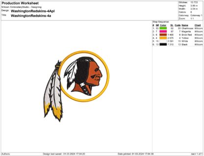 Washington Redskins applique files