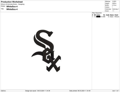 Chicago White Sox Embroidery design