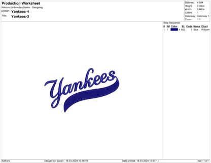 New York Yankees Embroidery design
