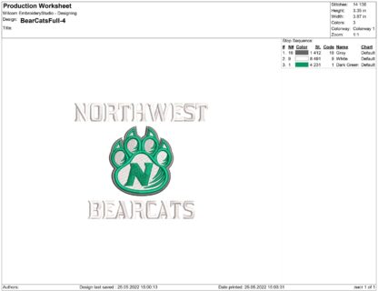 Northwest Missouri Bearcats Embroidery design