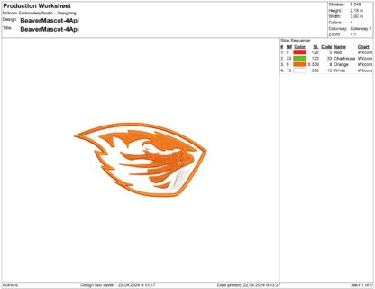 Oregon Beavers applique