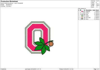 Ohio State Buckeyes Embroidery design