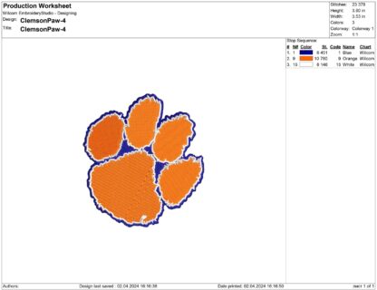 Clemson Tigers Embroidery design