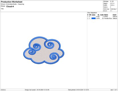 Cloud Embroidery design