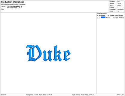 Duke Blue Devils Embroidery design