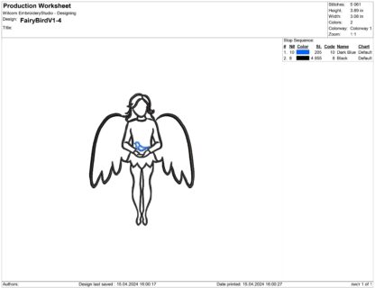 Pixie Angel embroidery design