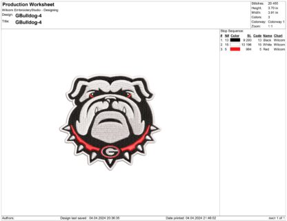 Georgia Bulldogs Embroidery design