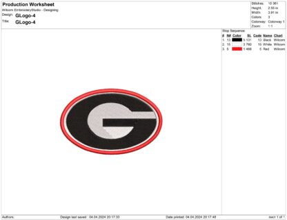 Georgia Bulldogs Embroidery design