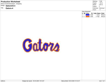 Florida Gators Embroidery design