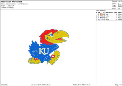 Kansas Jayhawks Embroidery design