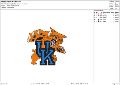 Kentucky Wildcats Embroidery design