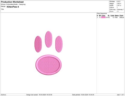 Kitten Paw embroidery design