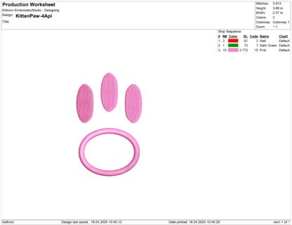 Kitten Paw applique