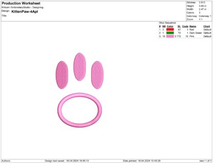 Kitten Paw applique