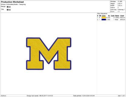 Michigan Wolverines Embroidery design