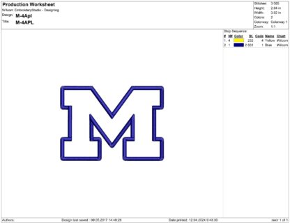 Michigan Wolverines Embroidery design