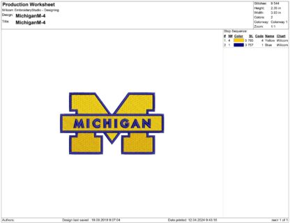 Michigan Wolverines Embroidery design