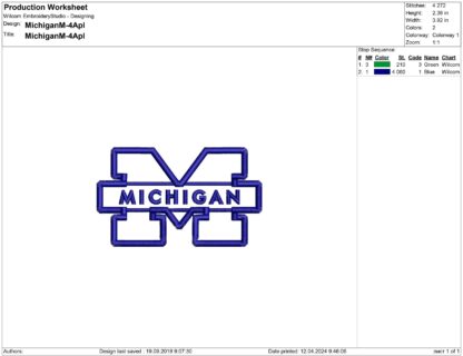 Michigan Wolverines Embroidery design