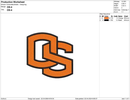 Oregon Beavers Embroidery design