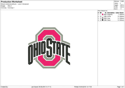 Ohio State Buckeyes Embroidery design