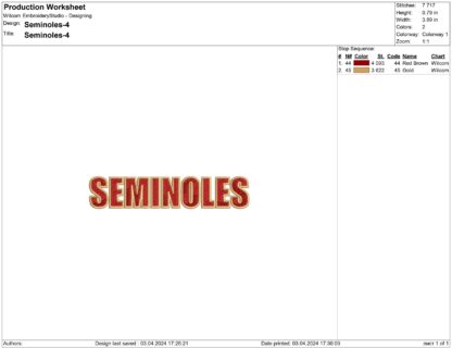 Florida State Seminoles Embroidery design